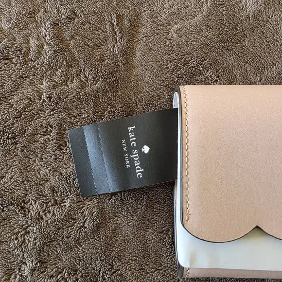 Kate Spade Gemma Scallop Wallet On Chain Rose Smoke Pink Crossbody NWT - Picture 7 of 16